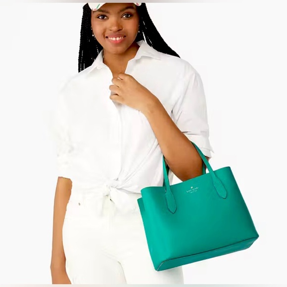 Kate Spade Harper Satchel /or Crossbody✨ Cilantro | kelly green summer leather - Picture 14 of 15